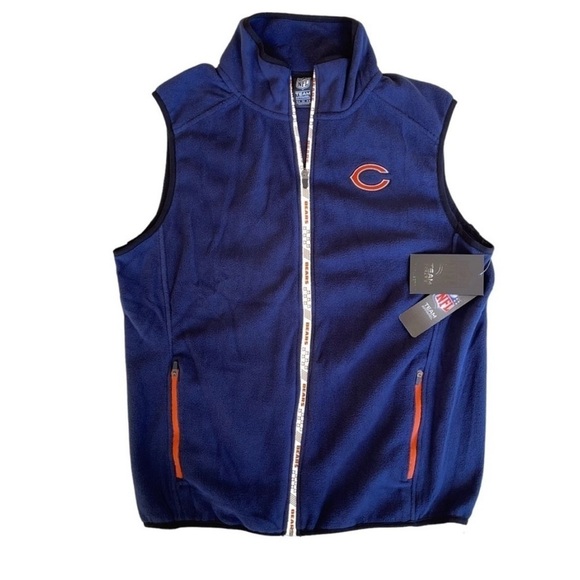 Chicago Bears Men’s Size Small NFL TEAM APPAREL Fleece Blue Vest NWT - Picture 1 of 10